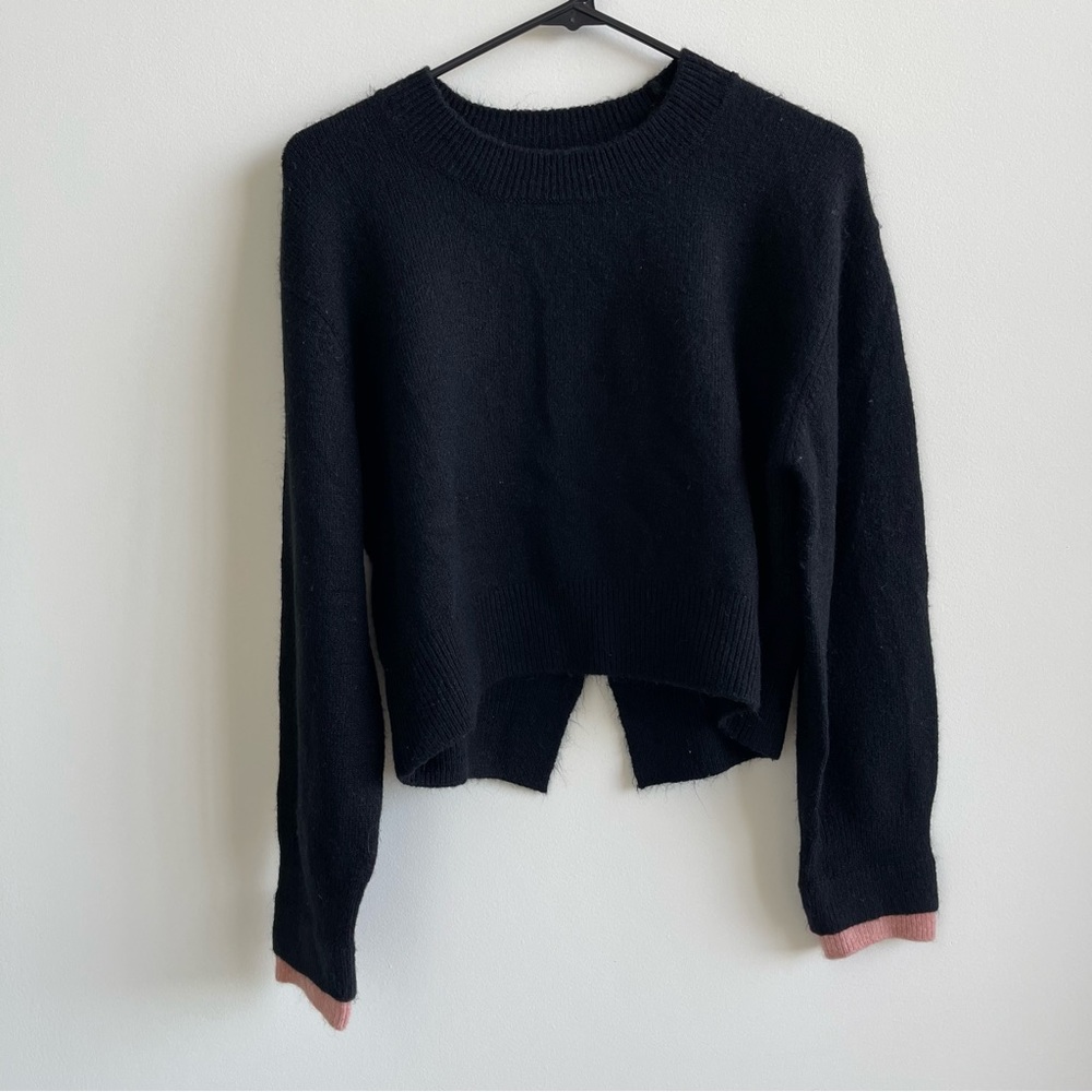 TOPSHOP petite cropped sweater with layer cuffs size 8